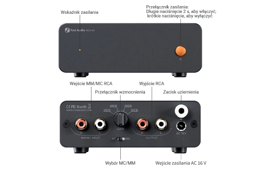 Fosi Audio Box X5 - Przedwzmacniacz gramofonowy MM/MC