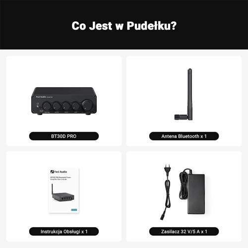 Fosi Audio BT30D PRO 32V - wzmacniacz 2.1 z Bluetooth