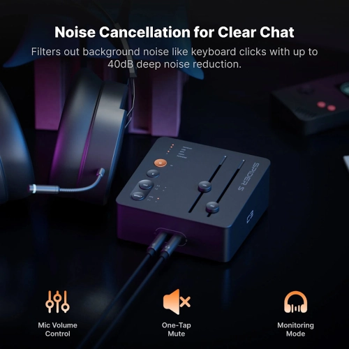 Fosi Audio C3 - gamingowy wzmacniacz słuchawkowy z DAC