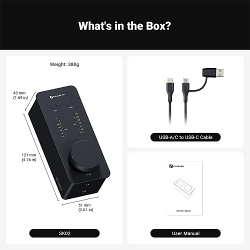 Fosi Audio SK02 black - wzmacniacz słuchawkowy z DAC